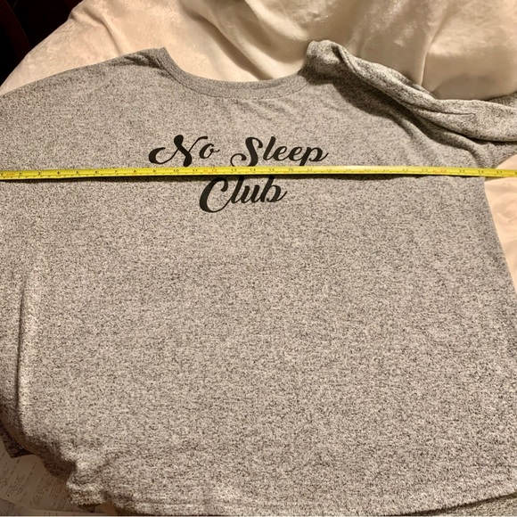 Free Press Sweatshirt Large “No Sleep Club” Script Oversized Rayon Poly Spandex - Picture 13 of 15